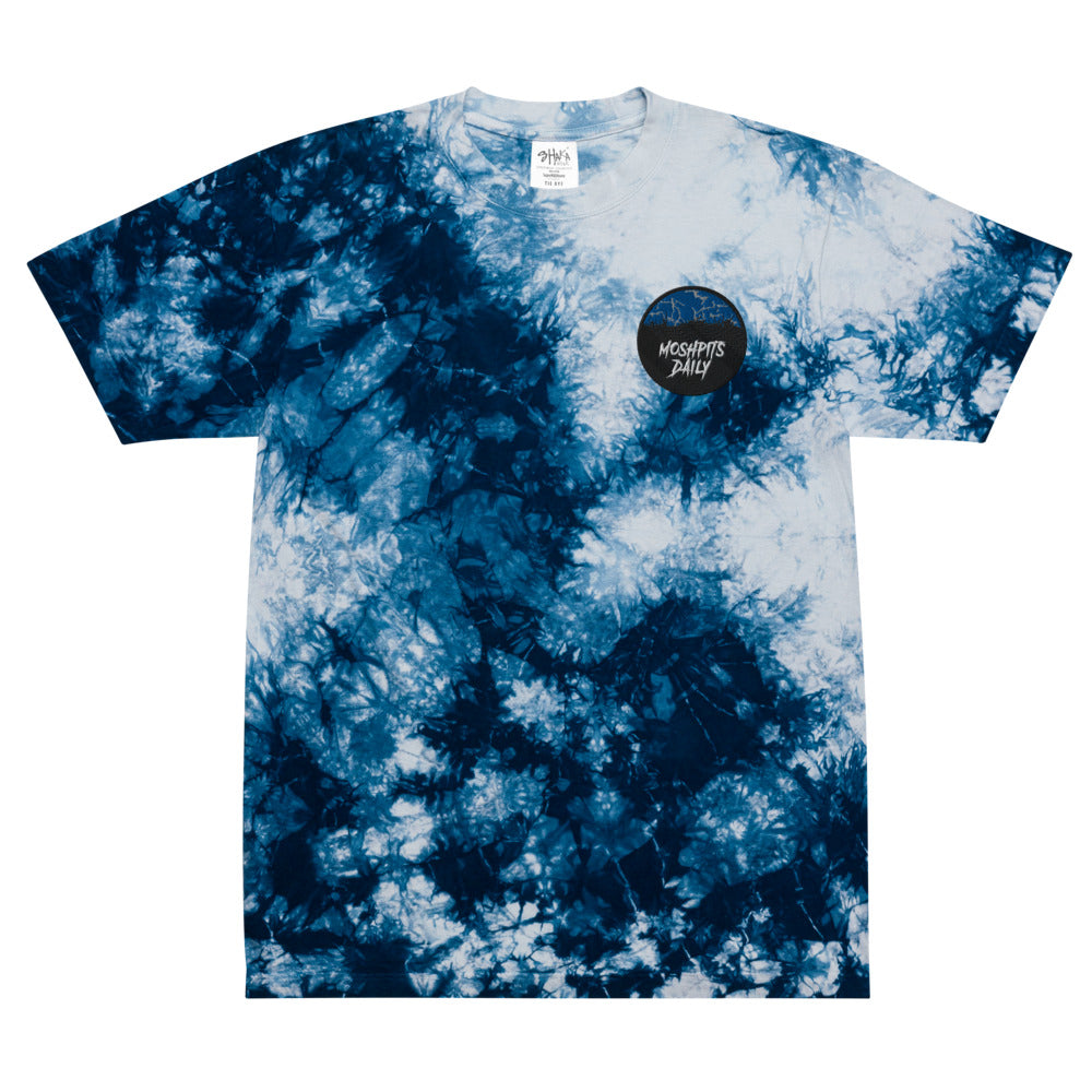 Moshpitsdaily Blue Logo Tie-dye Shirt